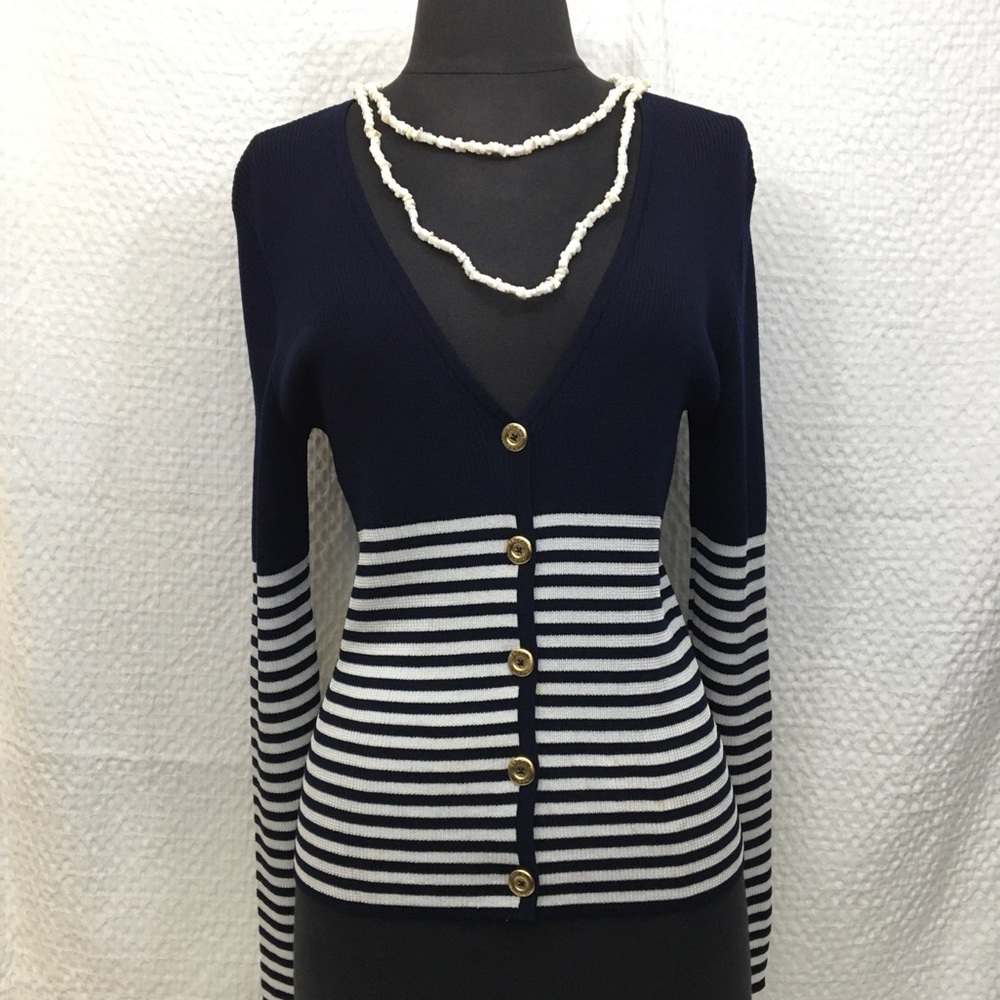 ST JOHN Navy Striped